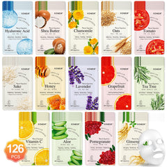 KONEUK 126-pack sheet mask gift set prepared for at-home spa sessions.