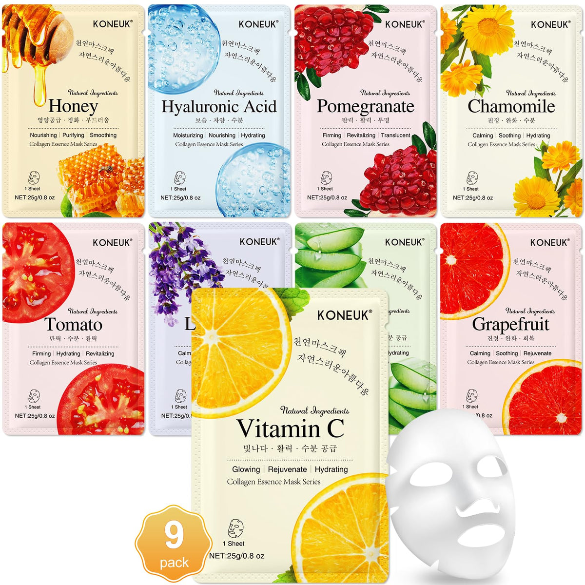 KONEUK lemon face mask for brightening and refreshing skin care