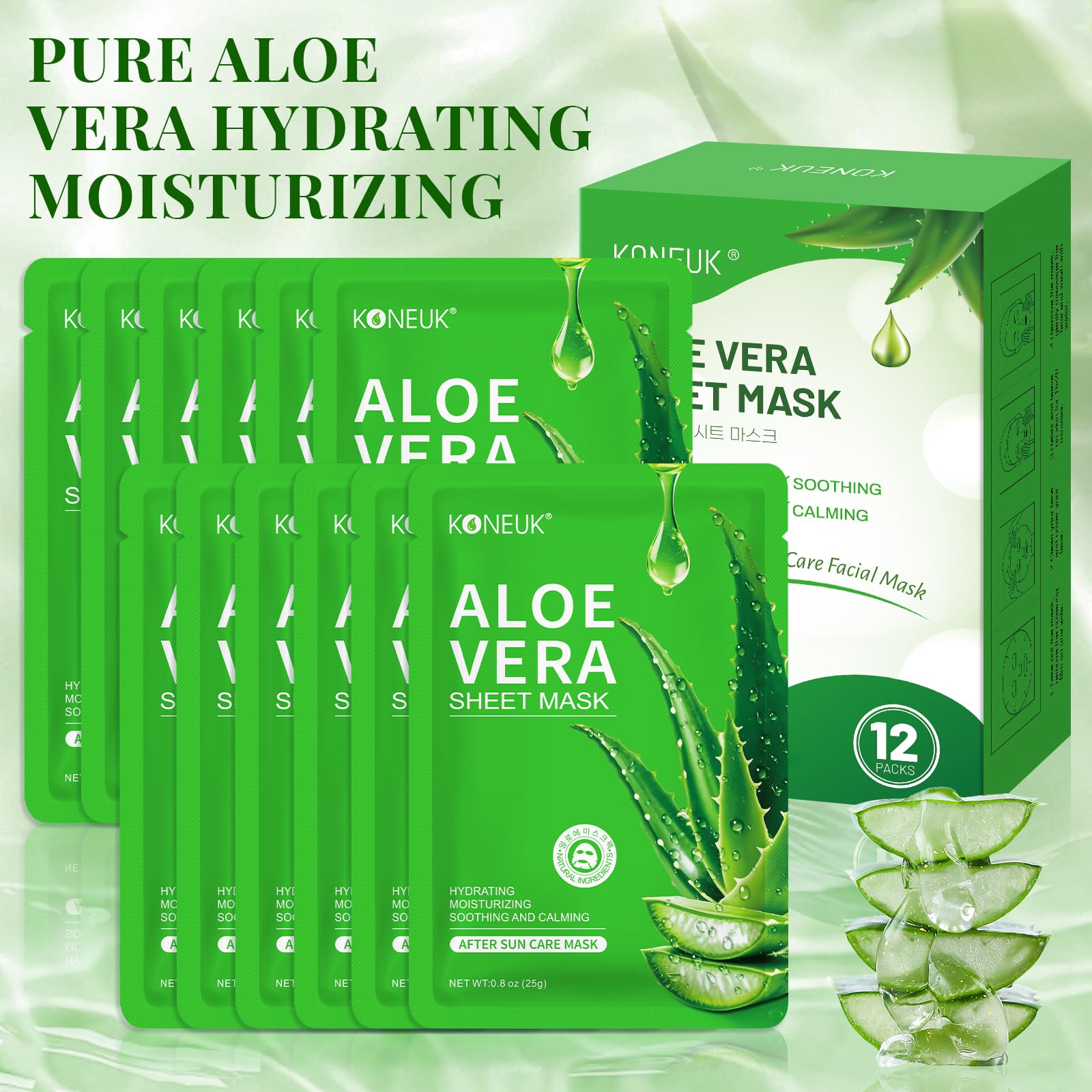 KONEUK Aloe Face Mask after-sun care routine