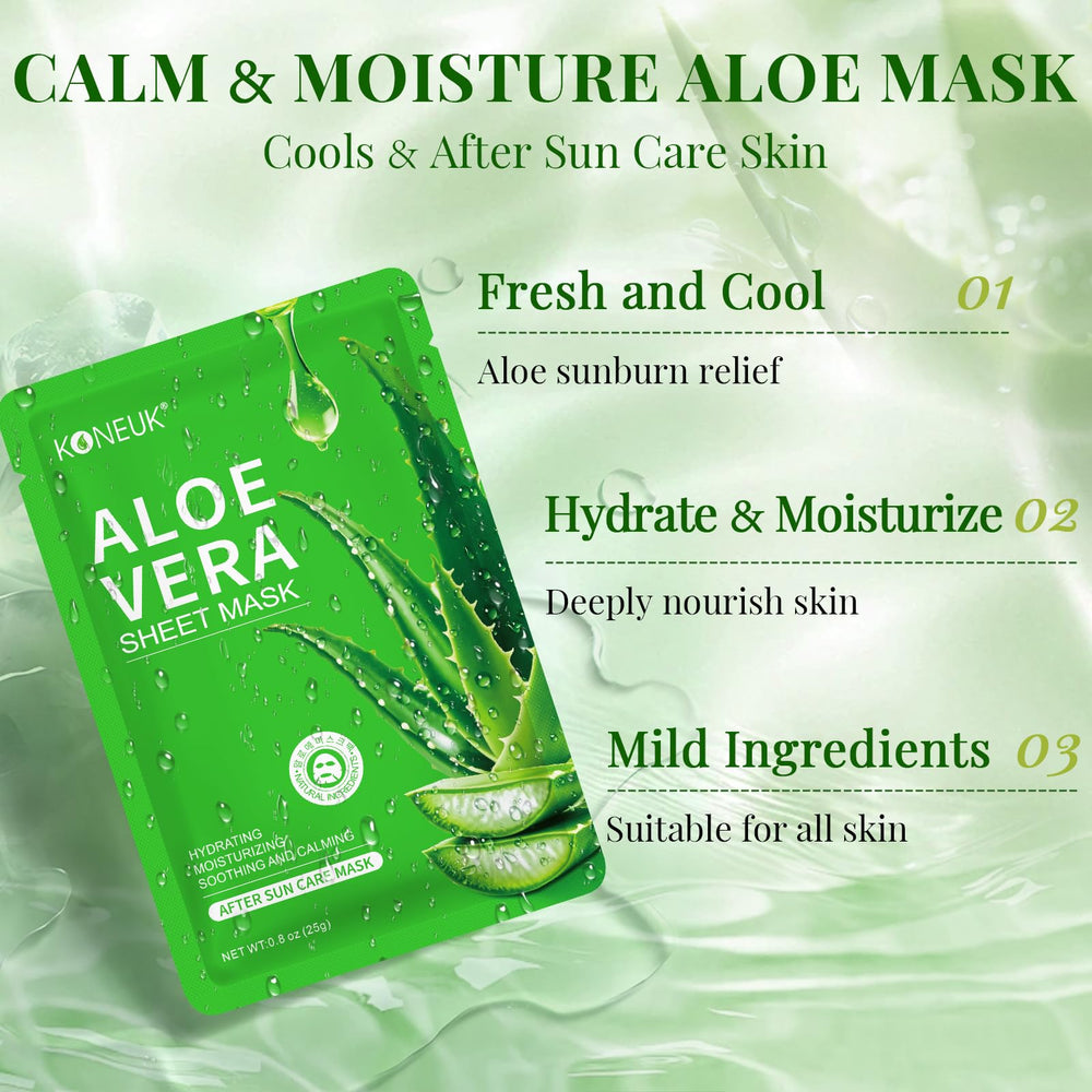 KONEUK Aloe Face Mask moisturizing essence demonstrates soothing hydration
