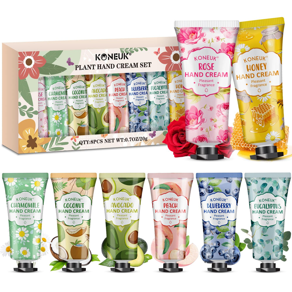 KONEUK conjunto de cremas de manos con aroma a rosas para hidratación diaria.