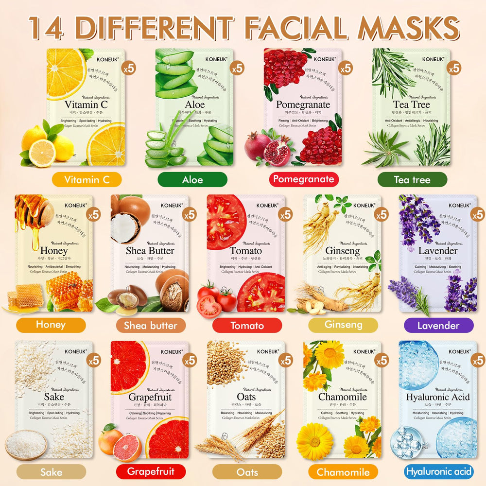KONEUK hydrating sheet mask on skin after use creates glow.