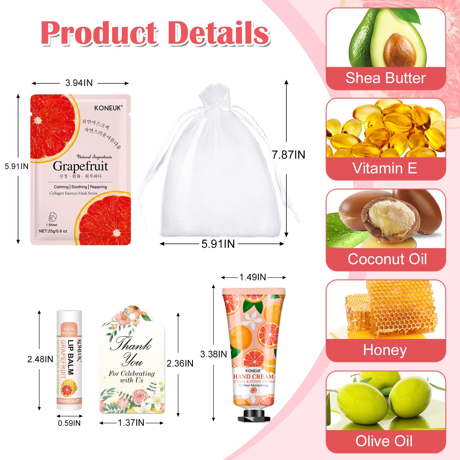 KONEUK lip balms bulk set with six scents for hydration
