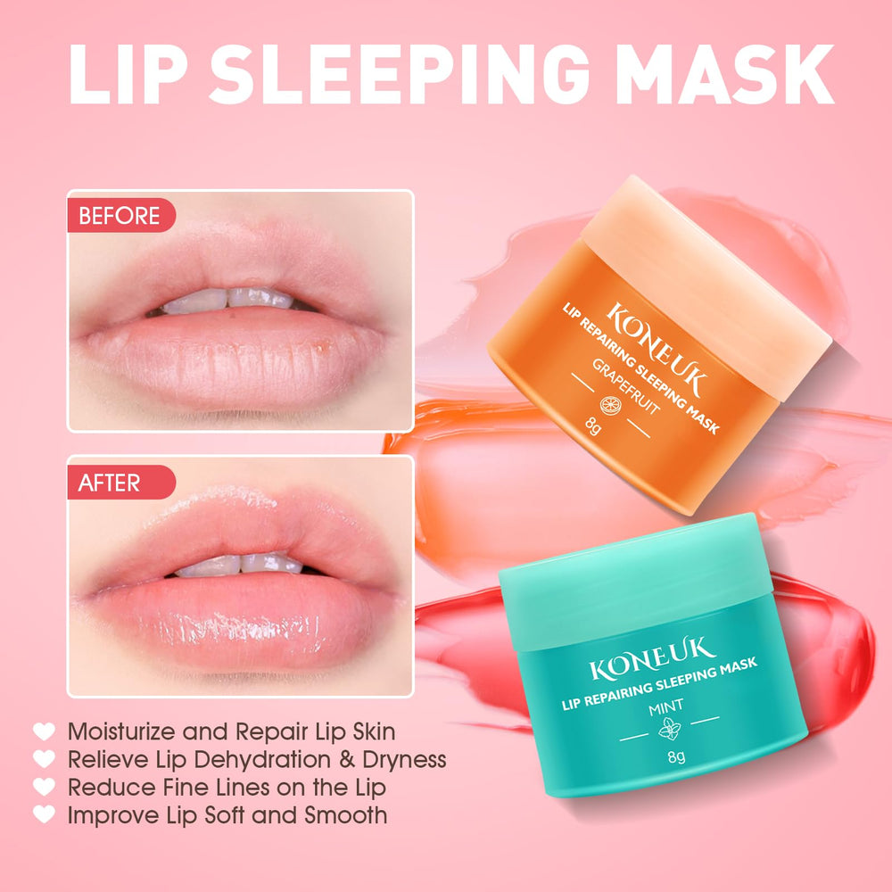 KONEUK coconut lip sleeping mask bottle delivers deep hydration overnight.