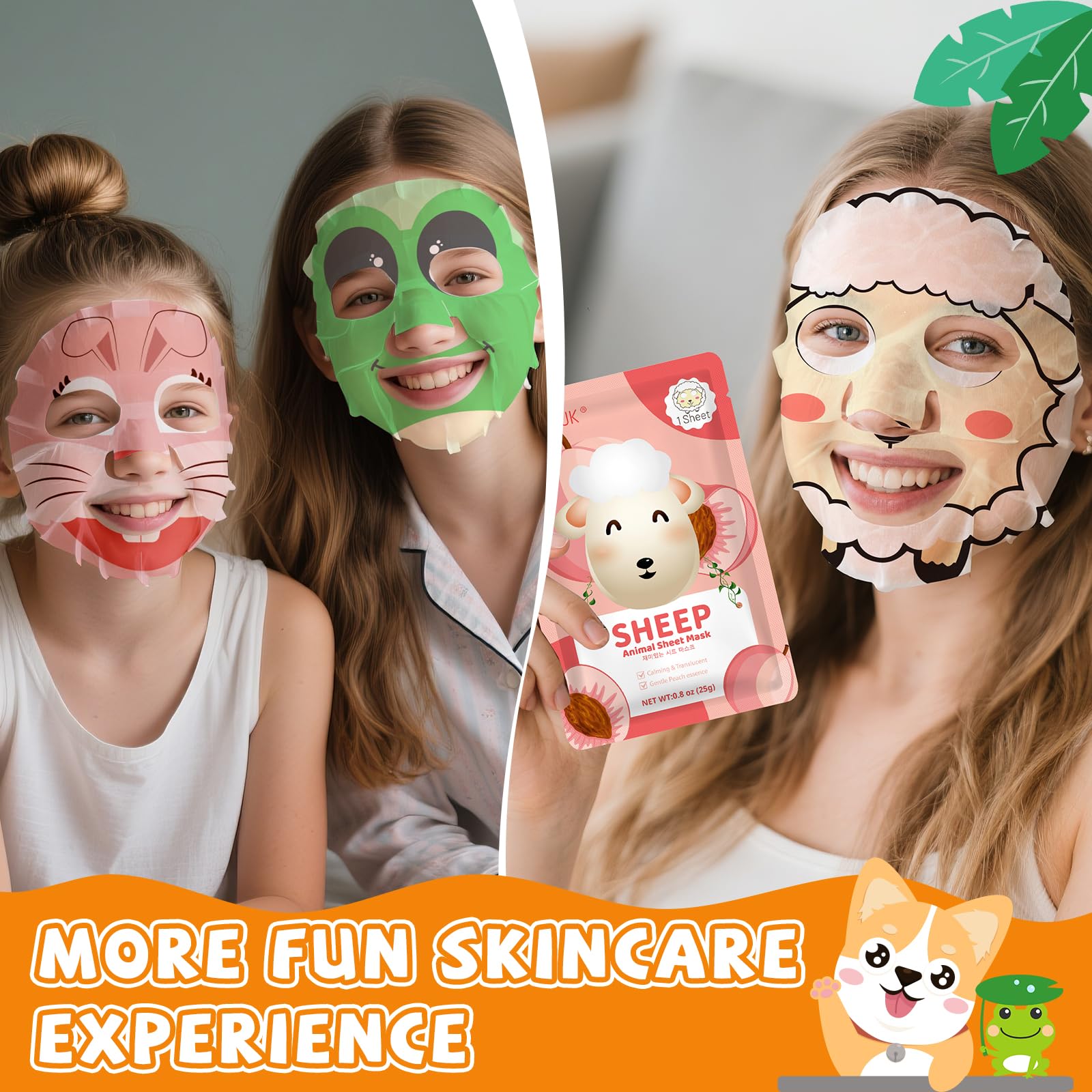 Mascarilla animal oveja de KONEUK con hidratación suave.