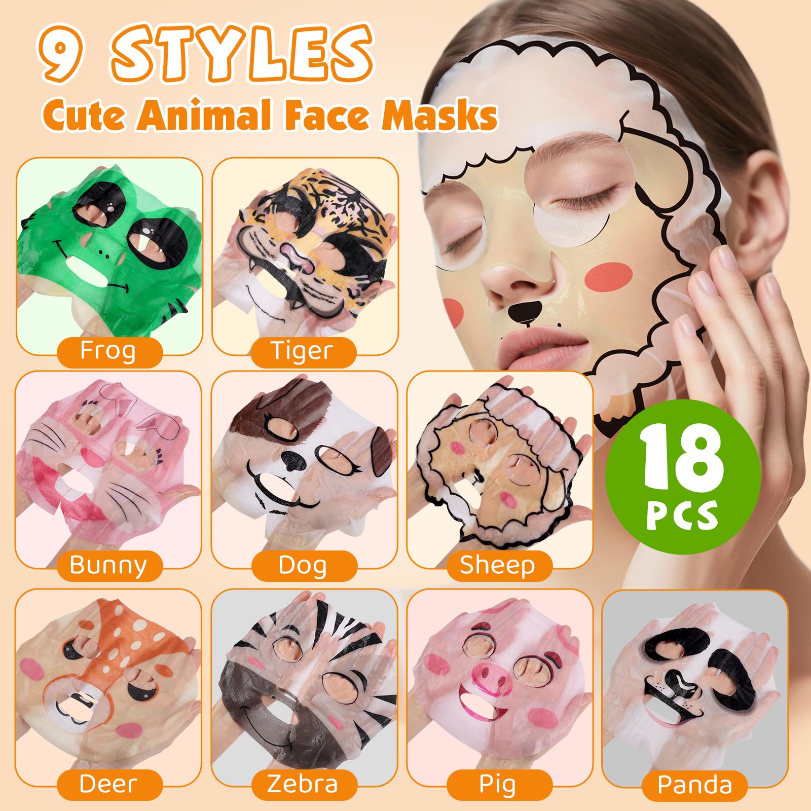 Mascarilla animal tigre de KONEUK para piel hidratada y juego.