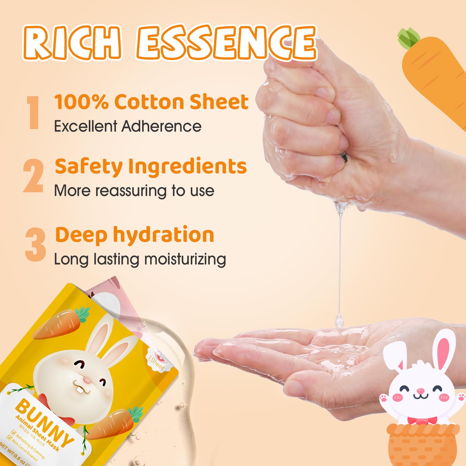 KONEUK máscara facial conejo para relajación y cuidado facial.