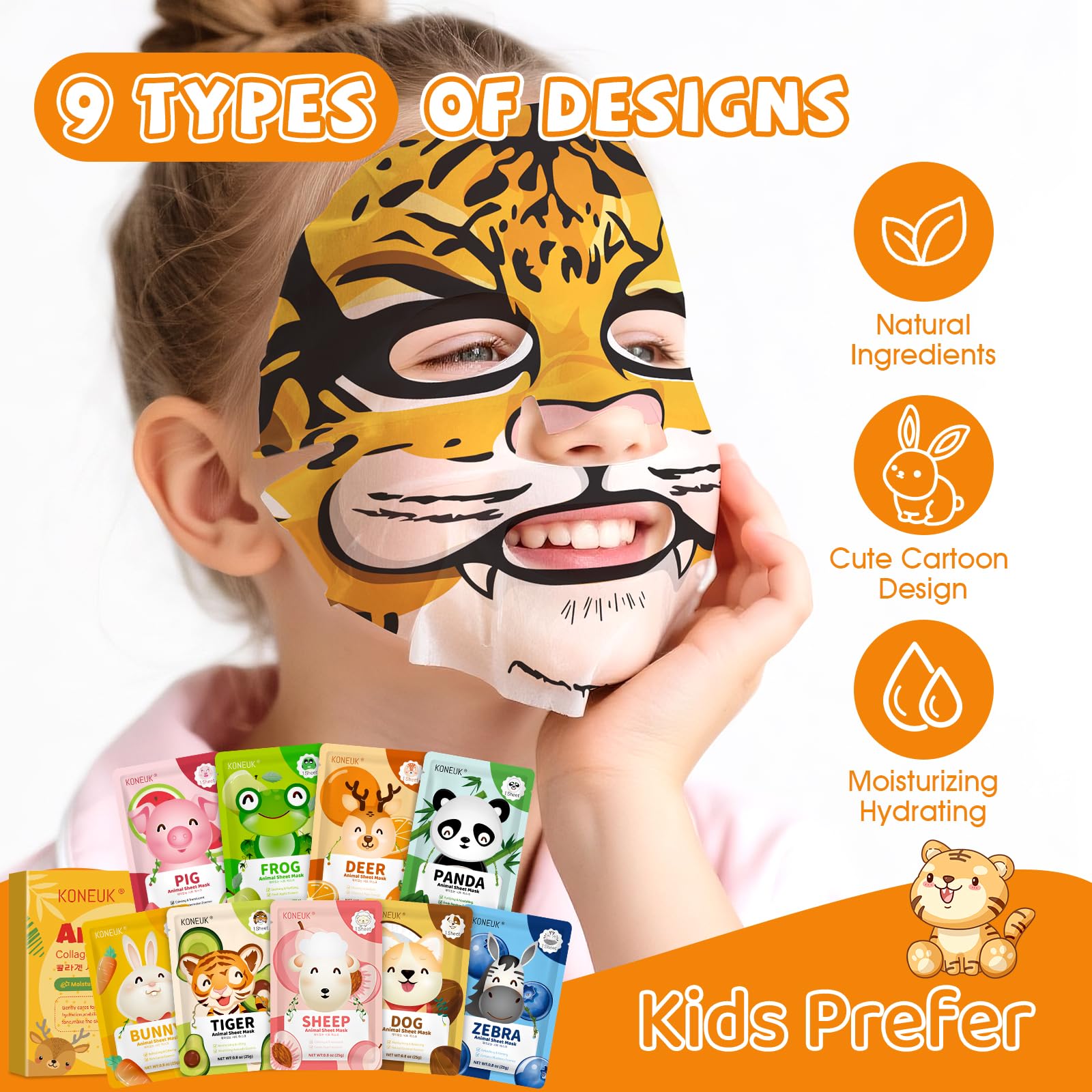 KONEUK máscara facial tigre para sensación revitalizante de la piel.