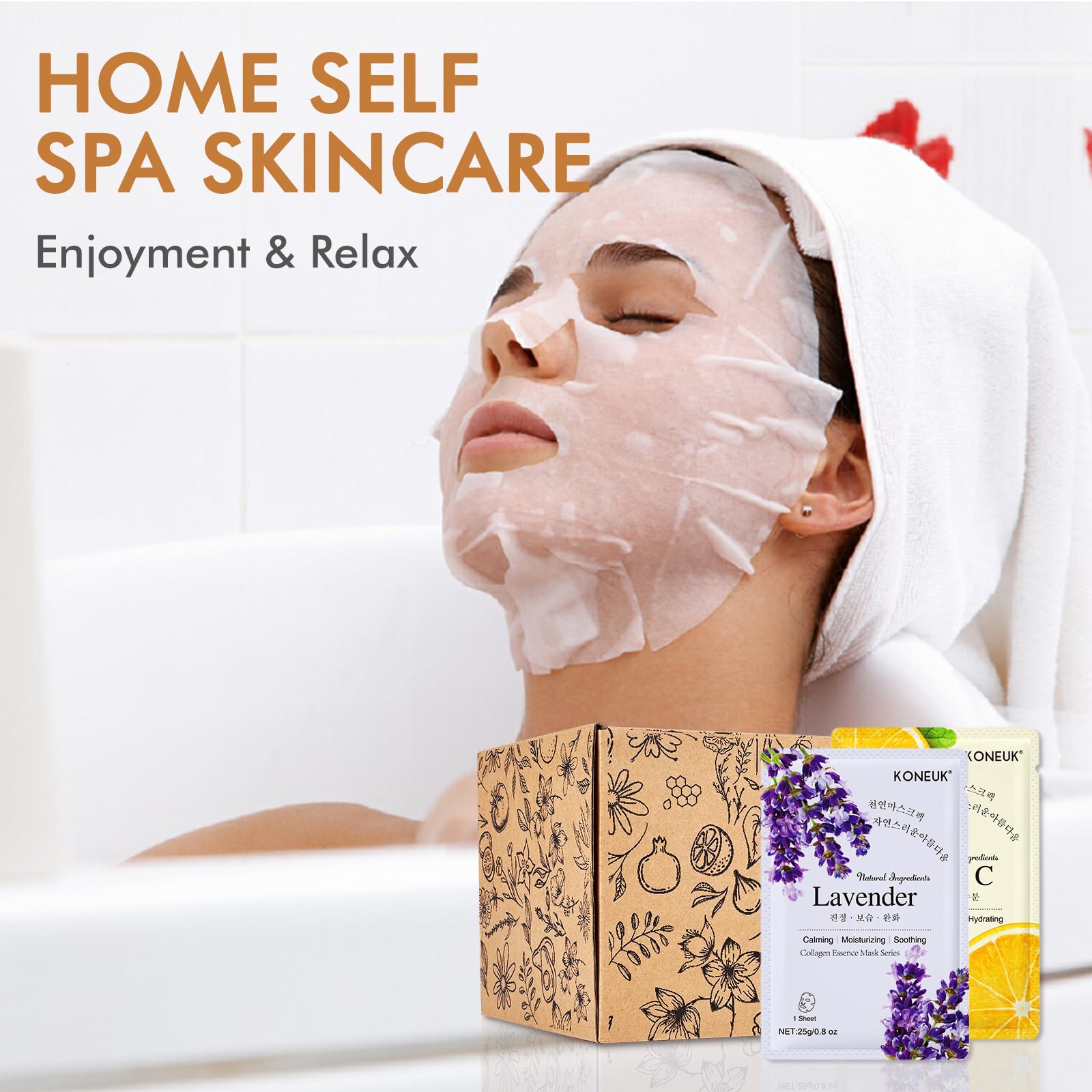 KONEUK spa night concept with fragrant mask textures for relaxation.