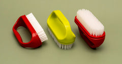 Konex nail scrub brush features stiff synthetic bristles for thorough cleaning.