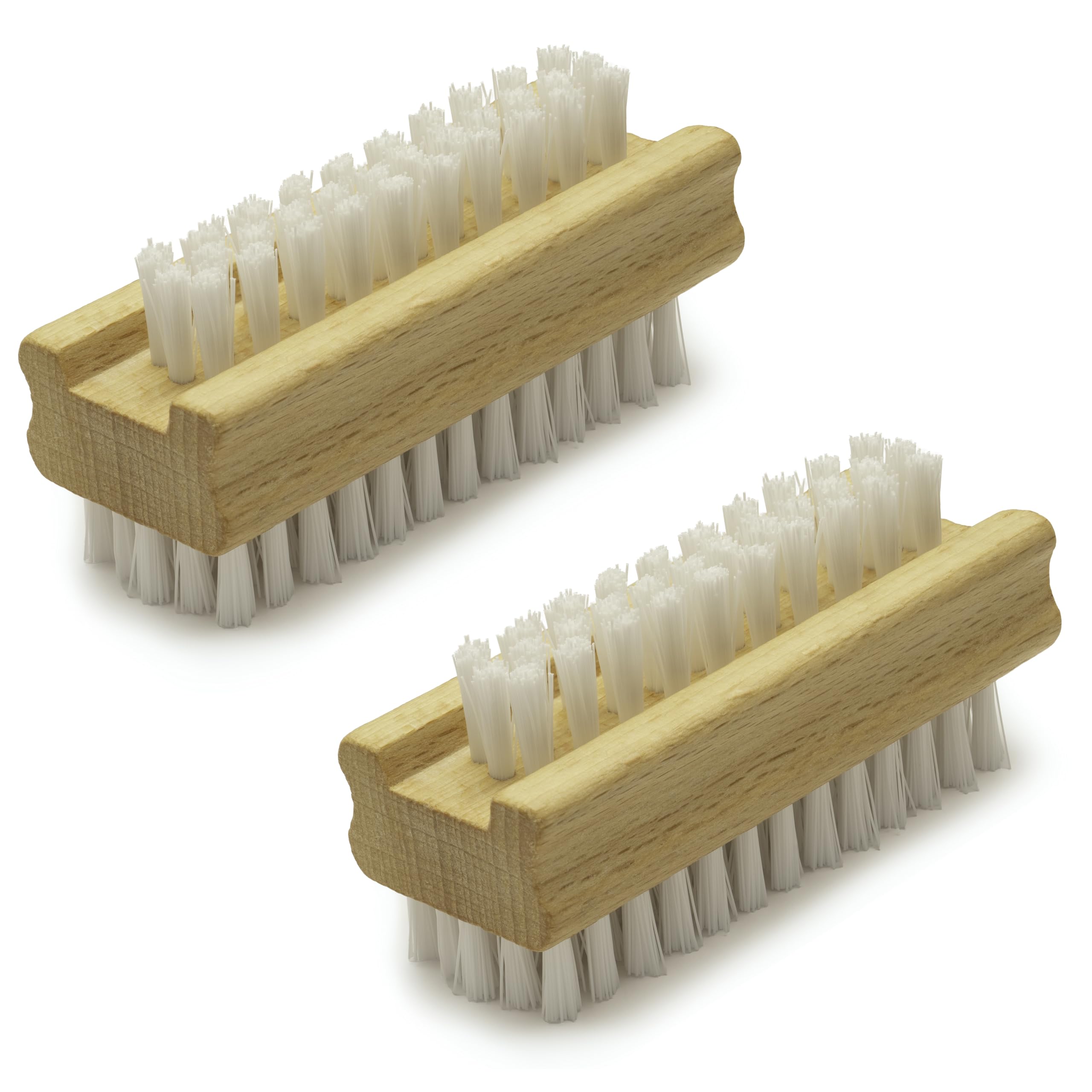 KONEX non-slip wooden two-sided brush for durable cleaning