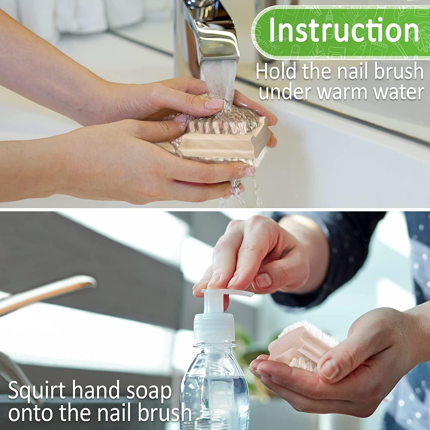 KONEX stiff bristles under nails cleaning effectively