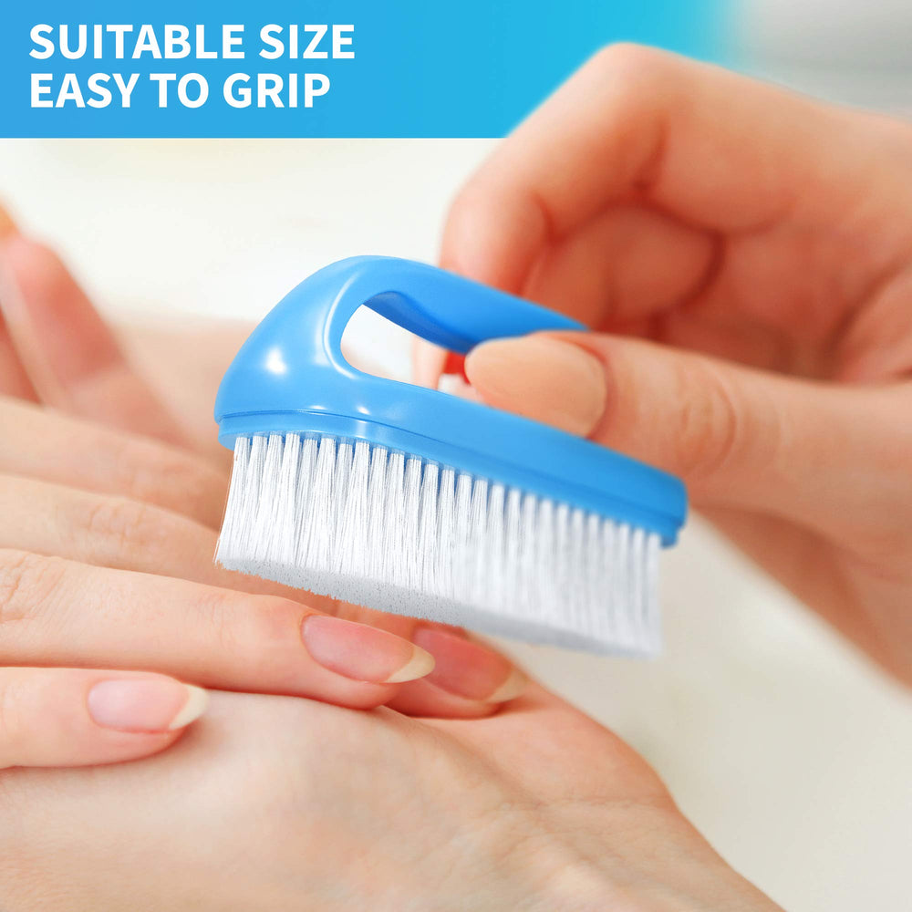 Konex brush demonstrates under-nail cleaning for gardening and crafts.