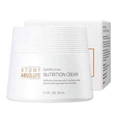 Konipl Atomy Absolute CellActive Nutrition Cream bottle, showcasing smooth texture and non-greasy finish.