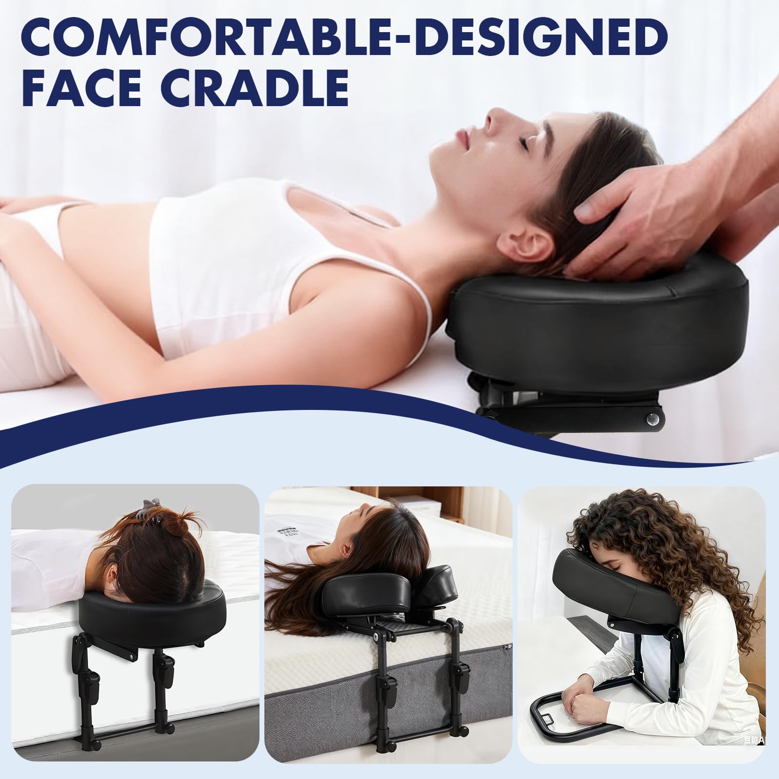 KONOVOLY dual-layer memory foam pillow cushions the face during use