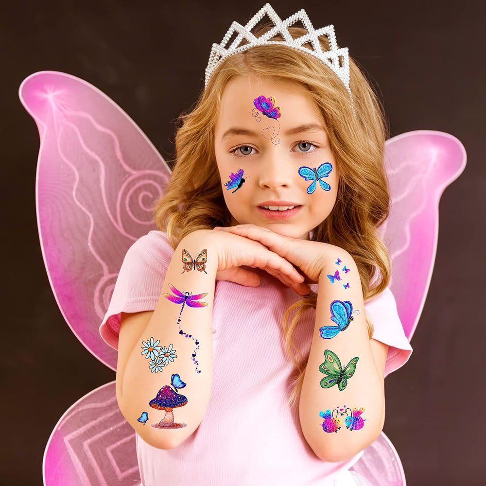 Konsait glitter tattoos sea life designs with shells for ocean-themed events.