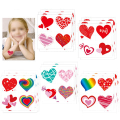Tatuajes Konsait de corazones, 100 piezas con variedad de diseños para fiestas.