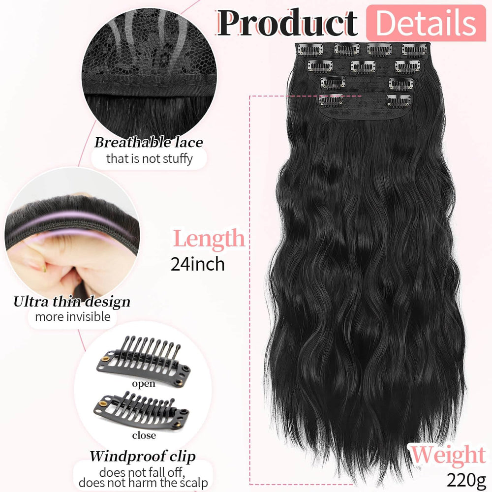 KooKaStyle double-weft design with secure clips for comfortable wear.