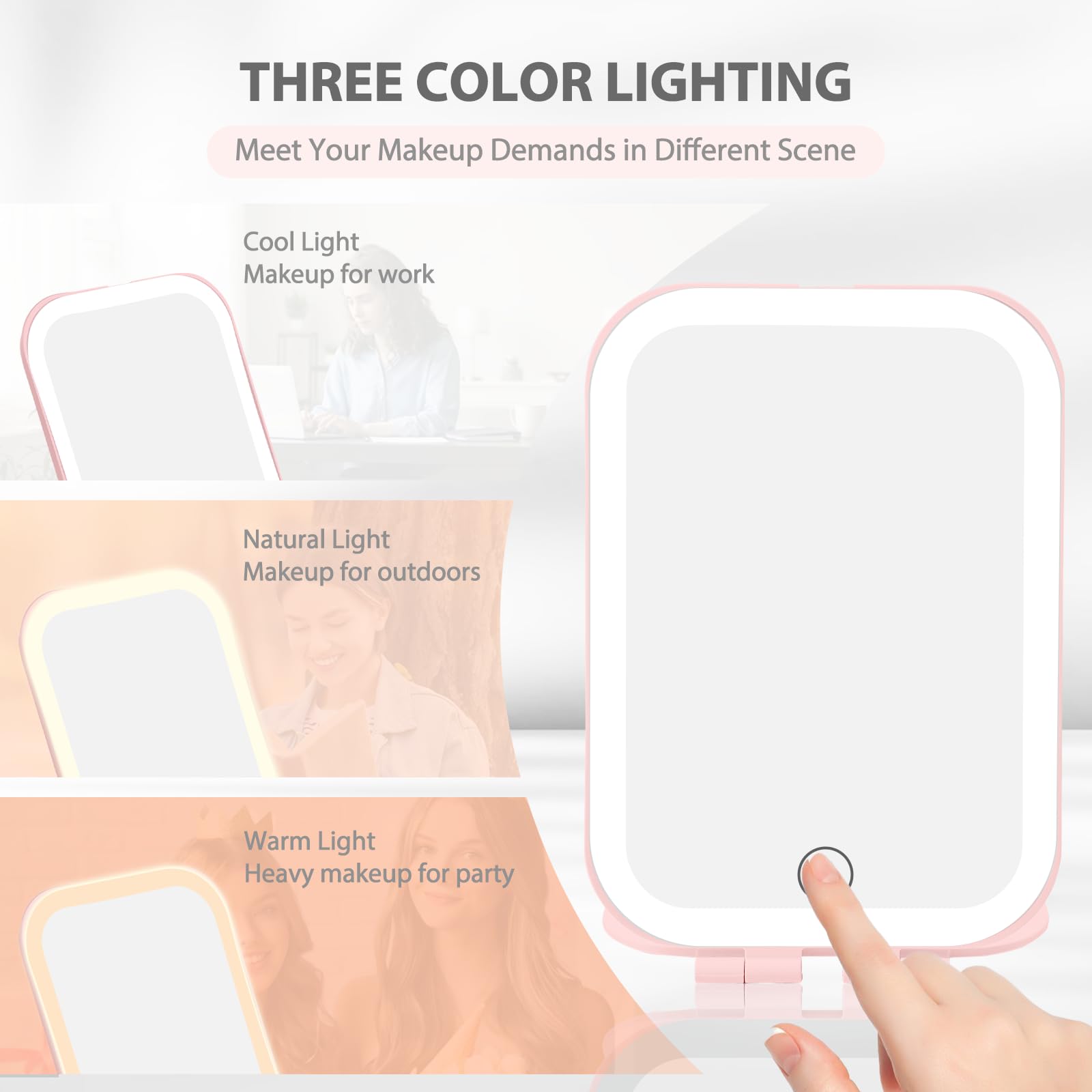 Koolstuffs Travel Mirror Light side view shows slim, portable design