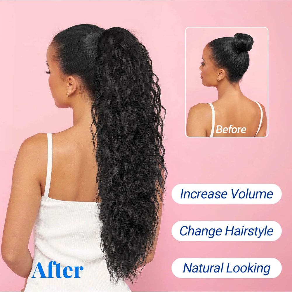 Koookastyle daily-use ponytail blends with natural hair