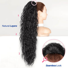 Koookastyle long curly ponytail worn in different styles