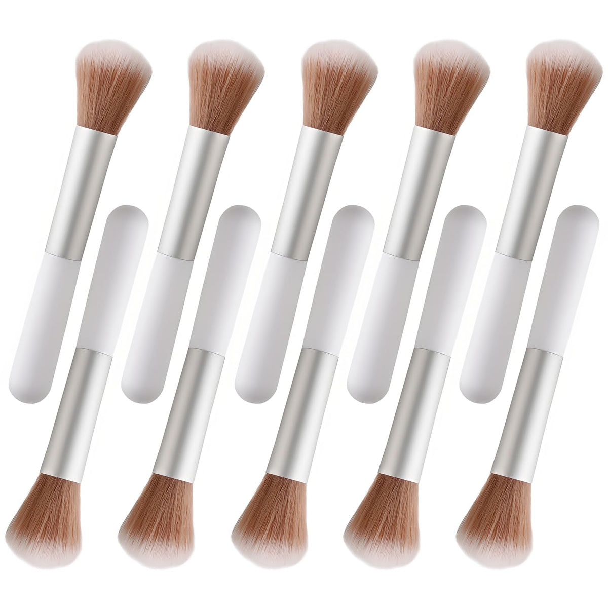 Kootinn 10-piece fluffy brush set with mushroom design for versatile makeup application
