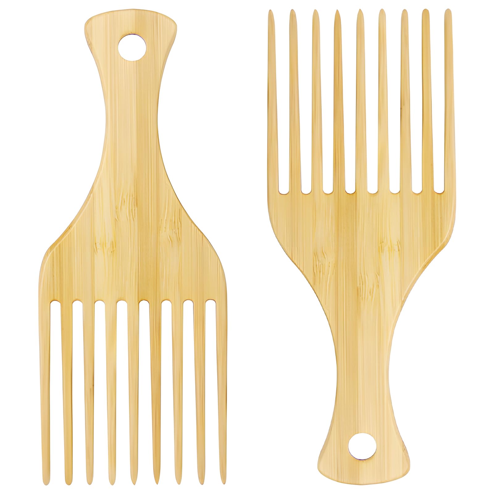 Kootinn 2-piece bamboo comb set for Afro hair with anti-static glide.