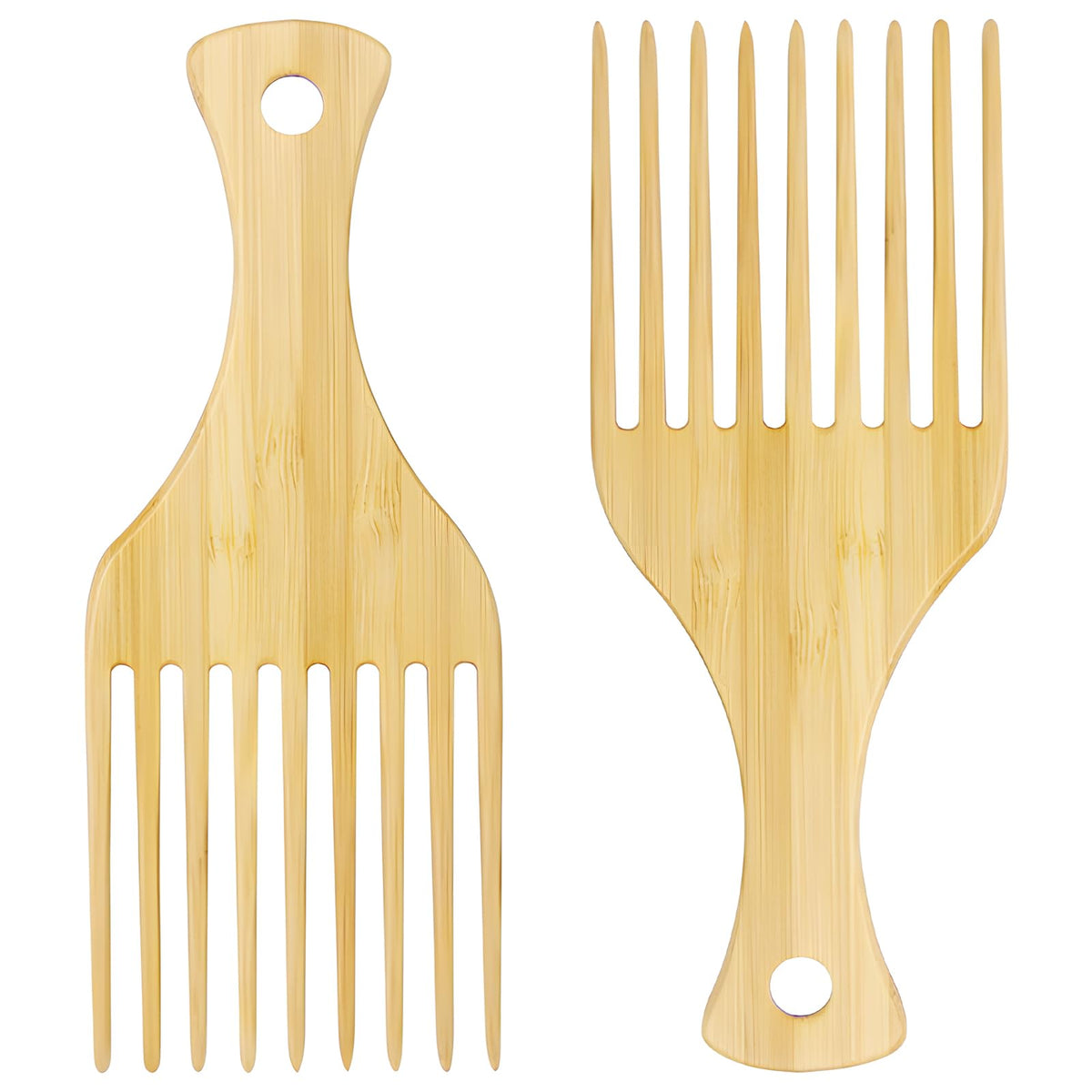 Kootinn 2-piece bamboo comb set for Afro hair with anti-static glide.