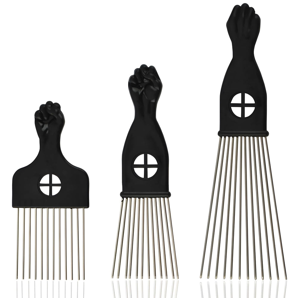 Kootinn 3-piece stainless steel Afro hair pick set for versatile styling