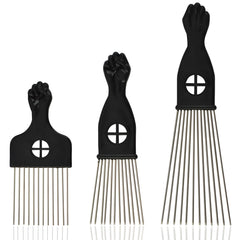 Kootinn 3-piece stainless steel Afro hair pick set for versatile styling