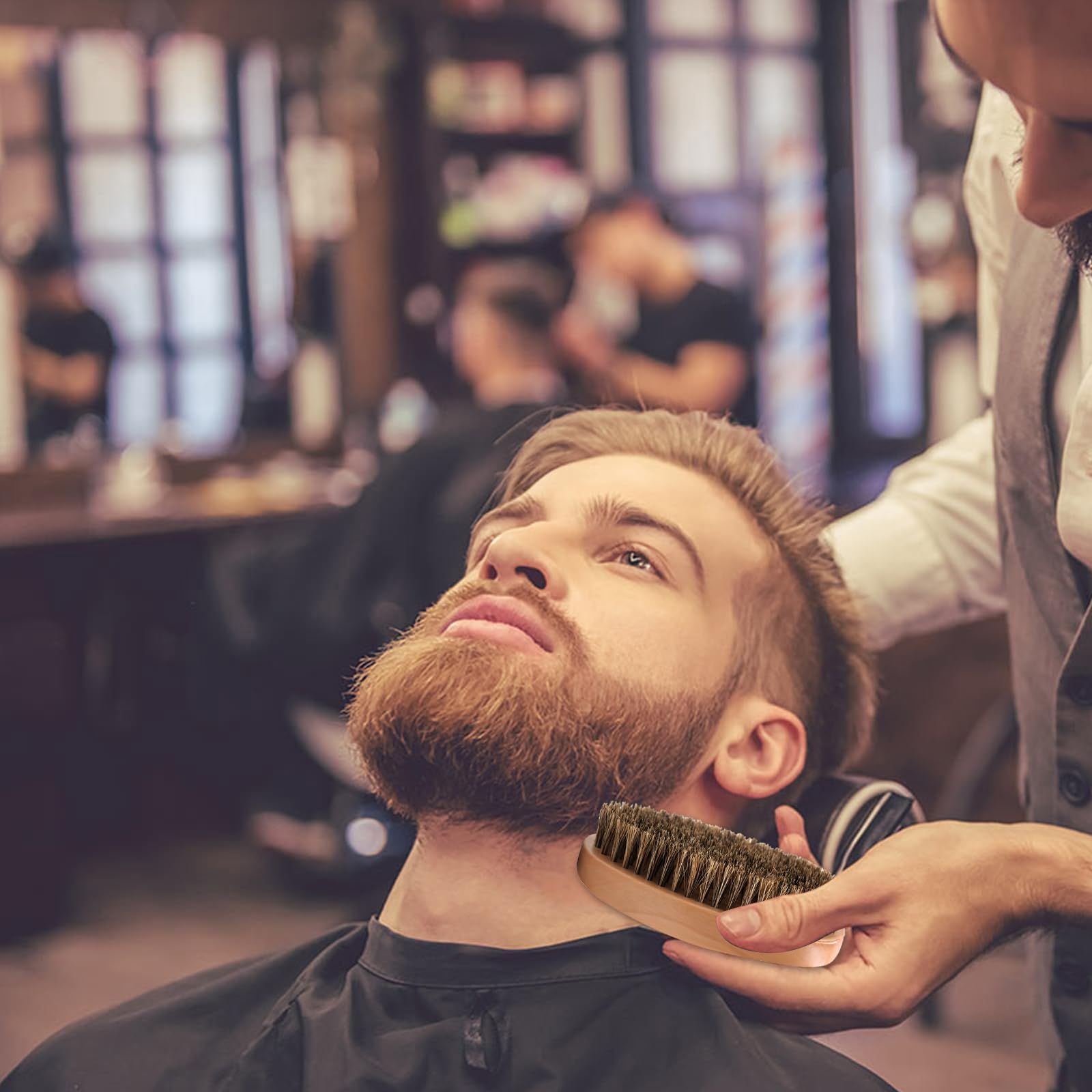 Kootinn brush ideal for evenly distributing balm or wax on whiskers