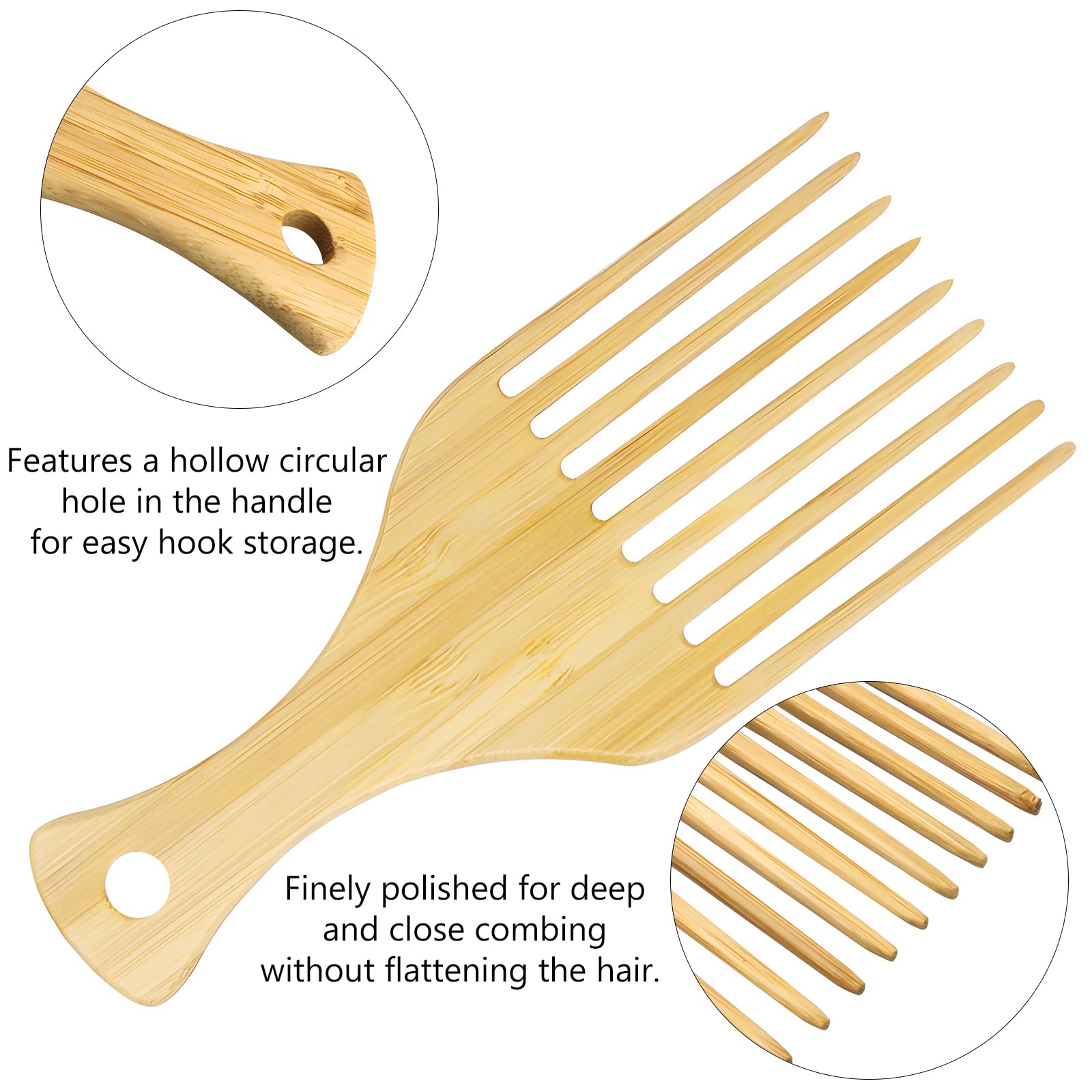 Kootinn bamboo beard pick for men improves detangling.