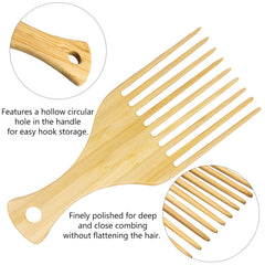 Kootinn bamboo beard pick for men improves detangling.