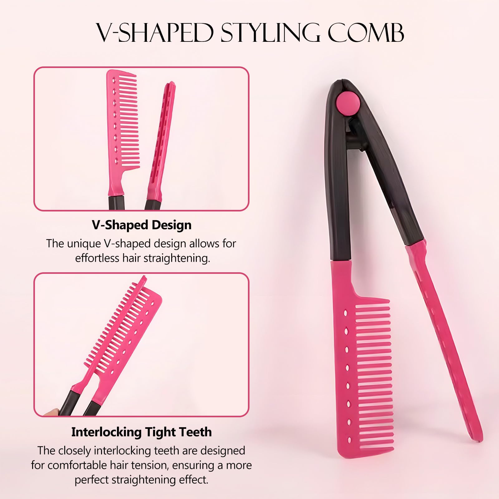 Kootinn chase comb keeps hair away from hot plates during styling.