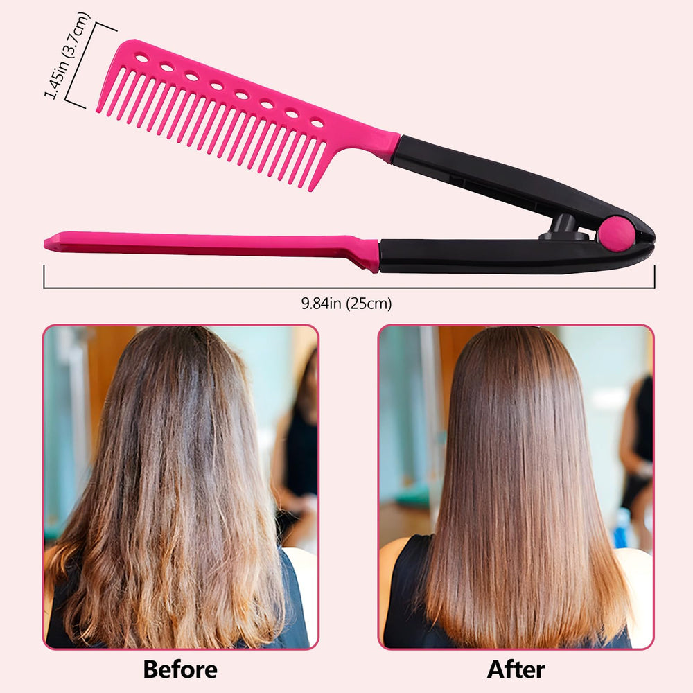 Kootinn compact hot iron comb fits in a bag for quick touch-ups.