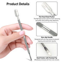 Kootinn cuticle pusher dual ends close-up demonstrates versatile nail care tool.