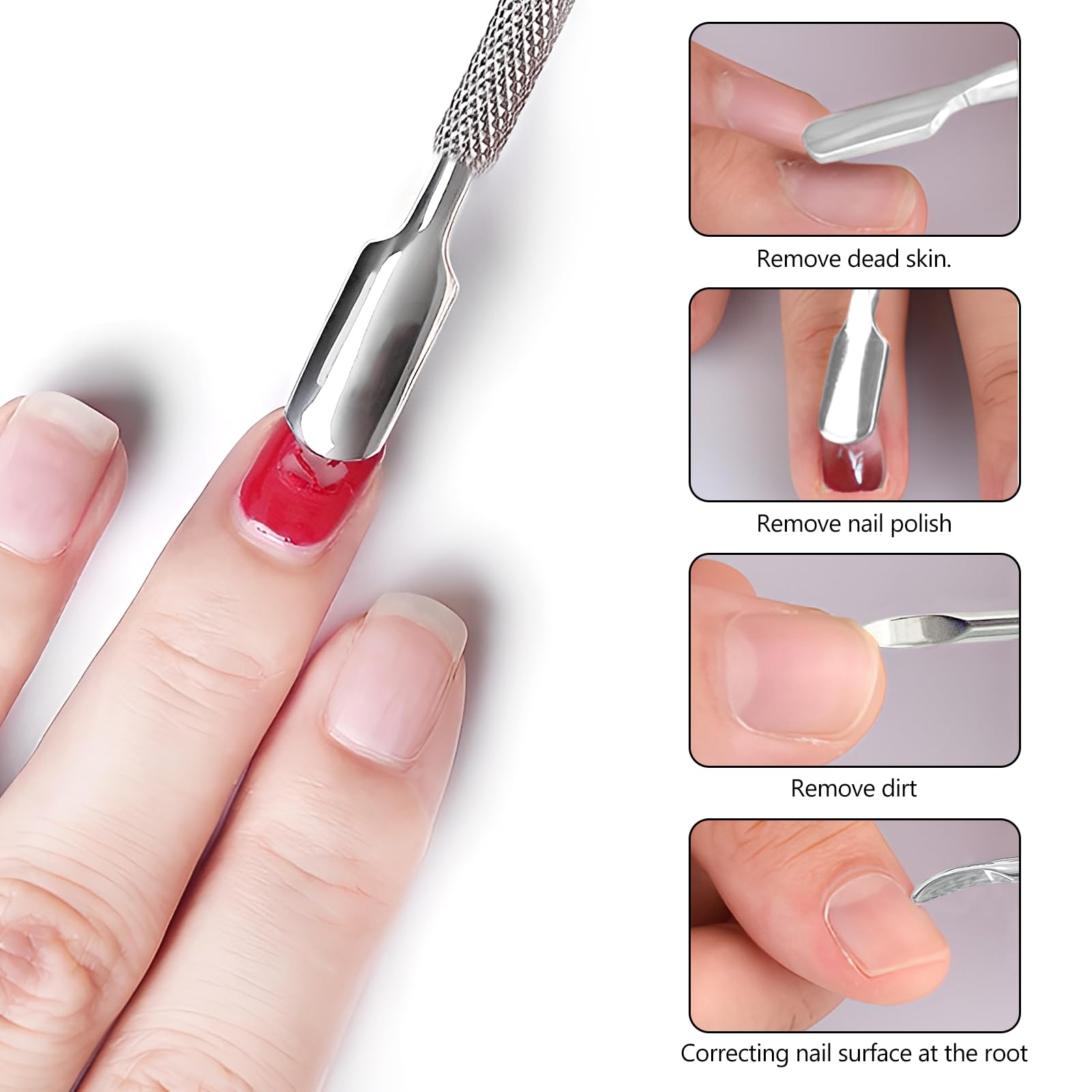 Kootinn cuticle pusher ergonomic grip aids comfortable, precise maintenance.
