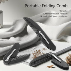 Kootinn pocket folding mustache comb, metal build, ideal for on the go touch ups