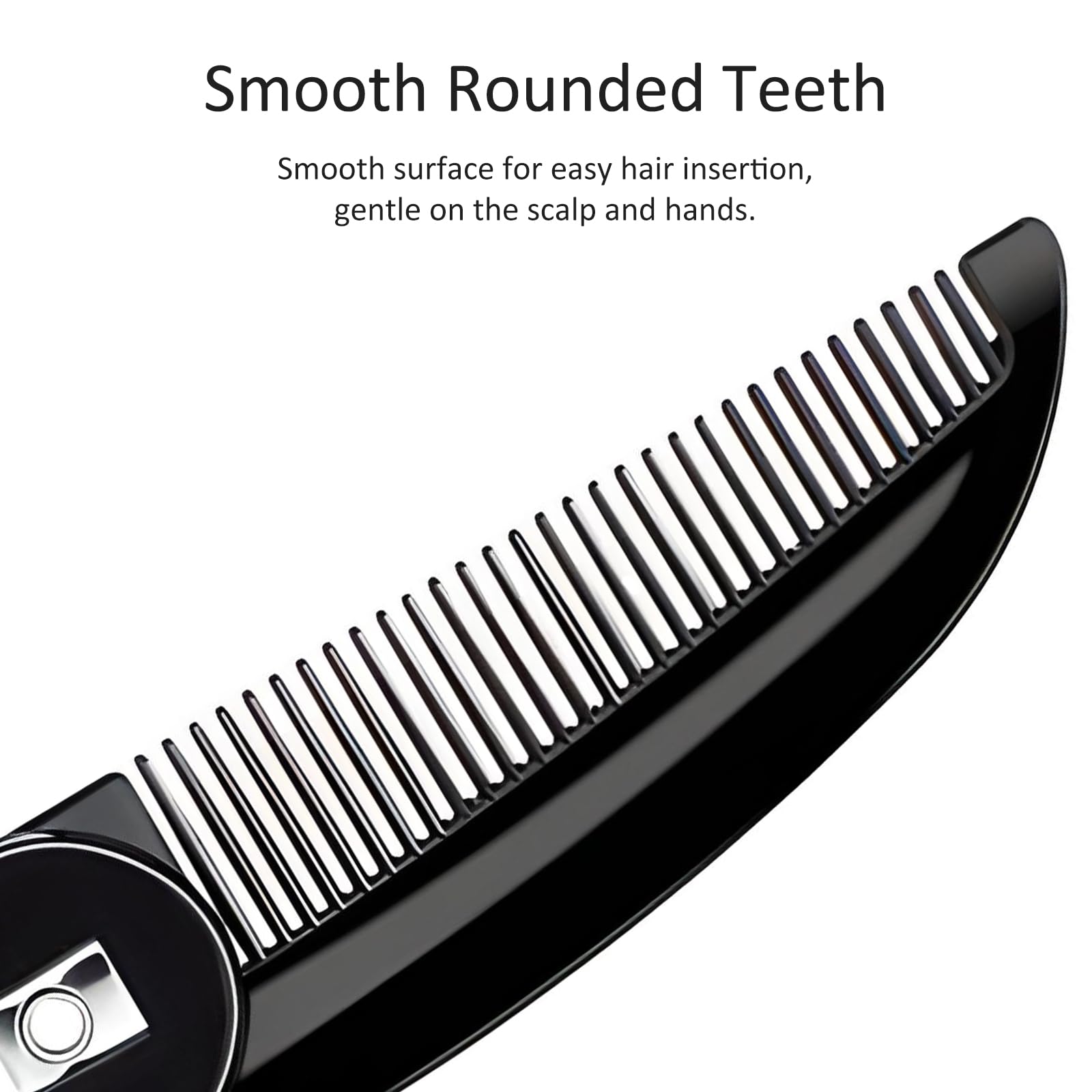 Satin finish metal folding comb from Kootinn for sleek everyday use