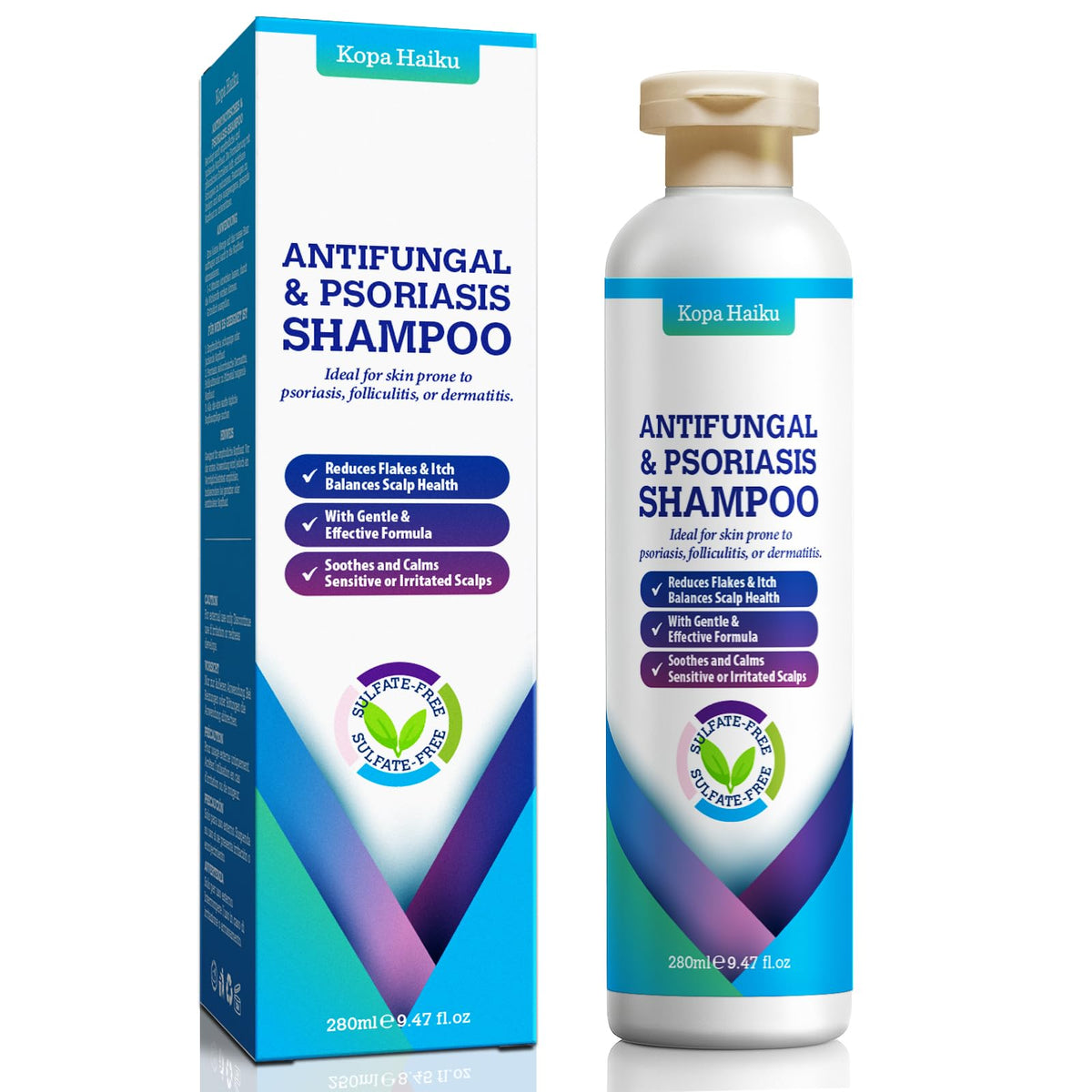 KOPA HAIKU psoriasis shampoo bottle for gentle daily scalp care.