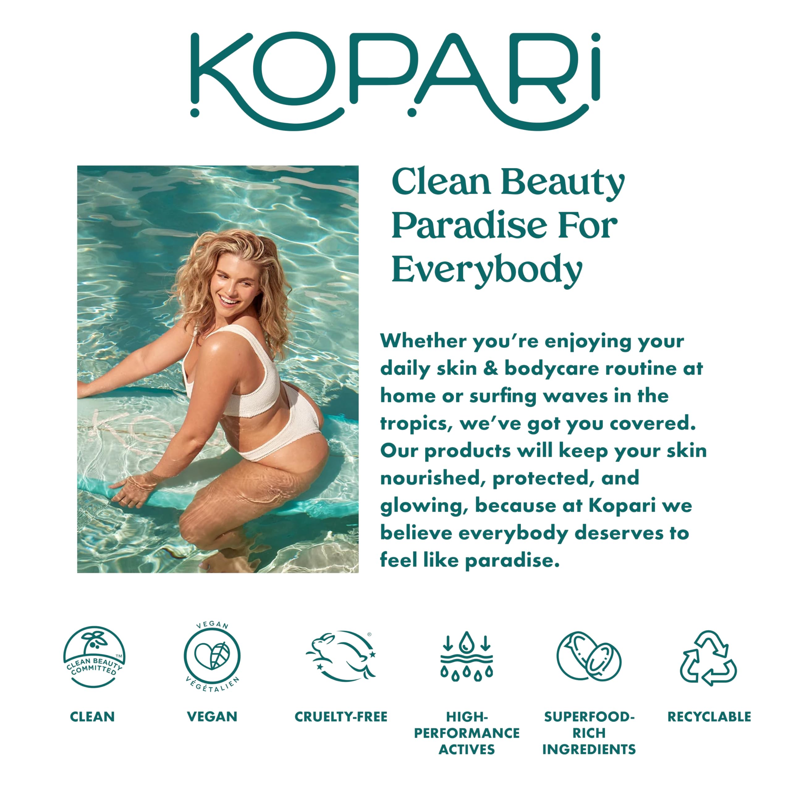 Kopari Bright Day no white cast result on skin with sheer glow