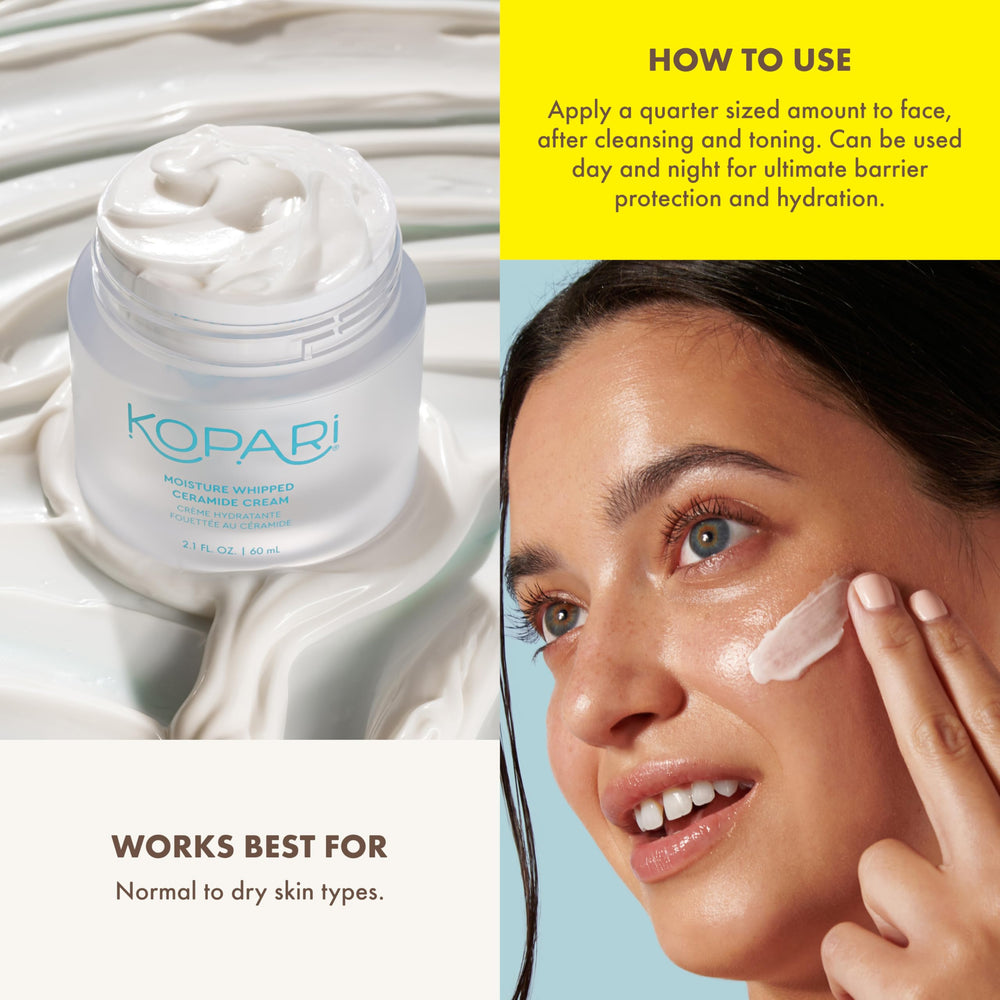 Kopari cream spread on skin demonstrates easy, non-greasy application.