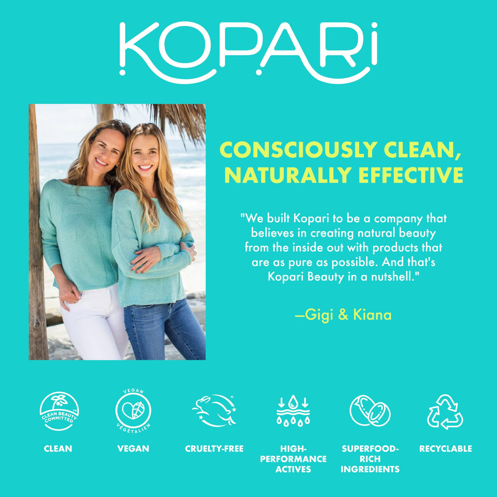 Kopari eczema-safe fragrance-free formula shown for sensitive skin.