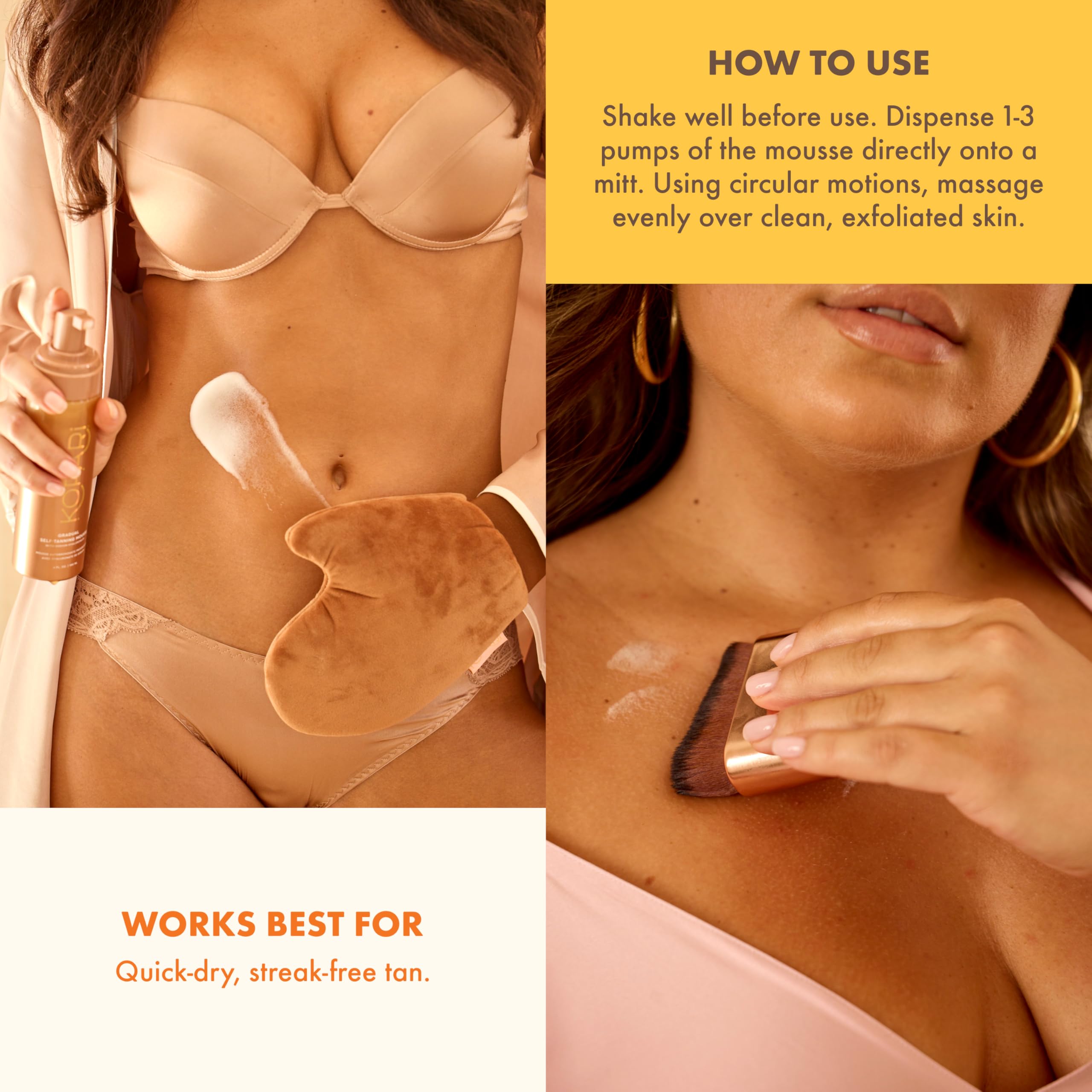 Kopari gradual self-tanning mousse with guava scent keeps fragrance light during wear