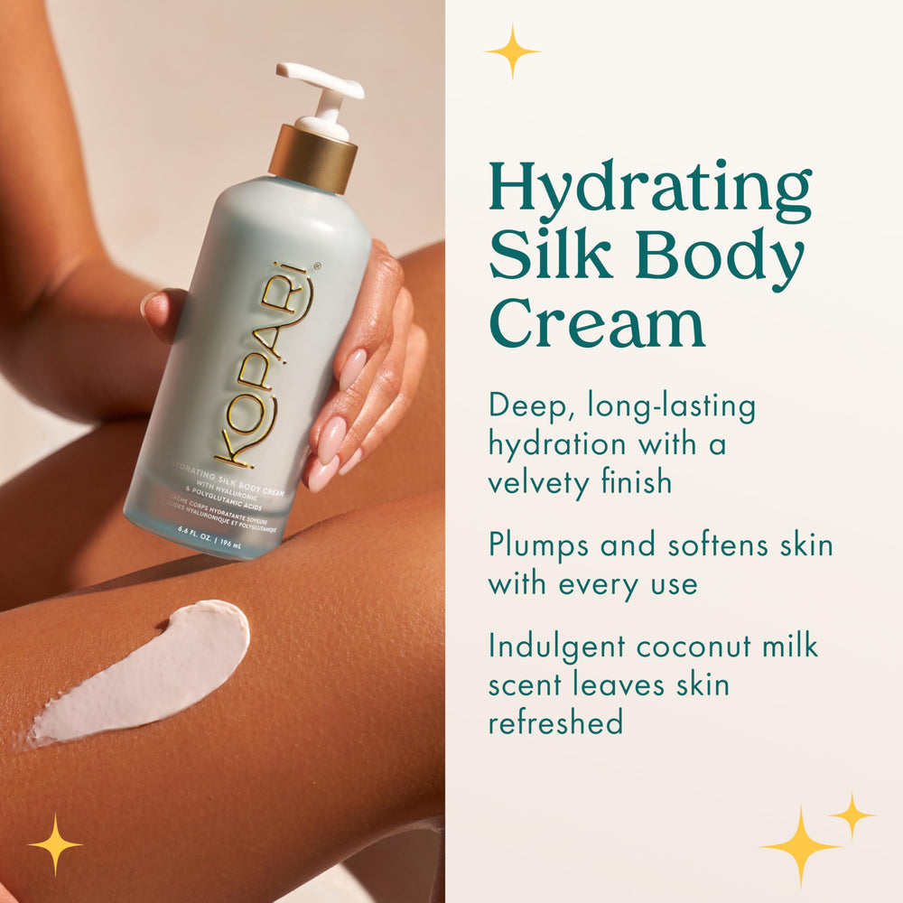 Cream applied on arm demonstrating smooth, velvety finish.