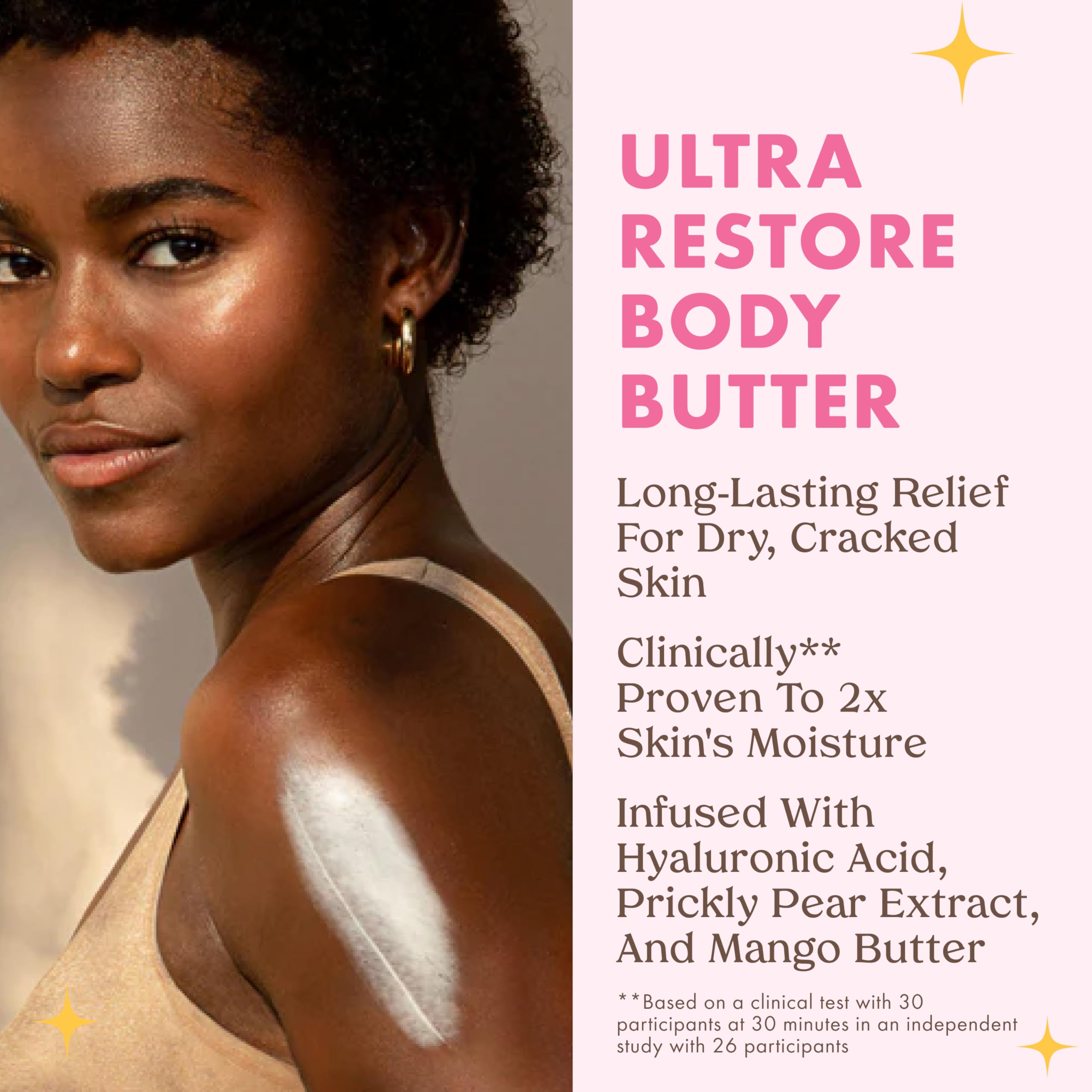 Kopari Jumbo Ultra Restore Butter being applied to skin for lasting softness.
