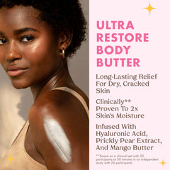 Kopari Jumbo Ultra Restore Butter being applied to skin for lasting softness.