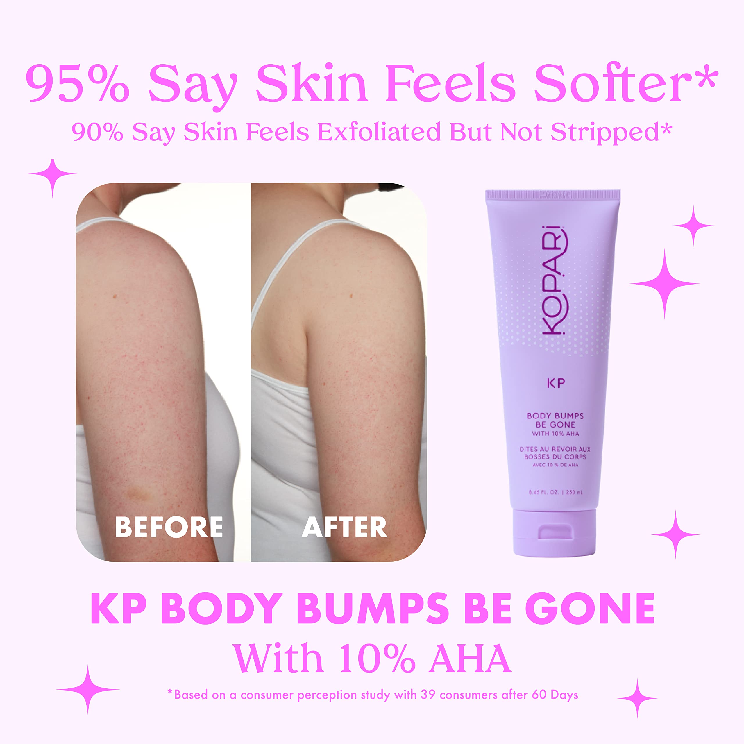 Kopari KP Body Bumps Be Gone ingredients close-up with glycolic and lactic acids