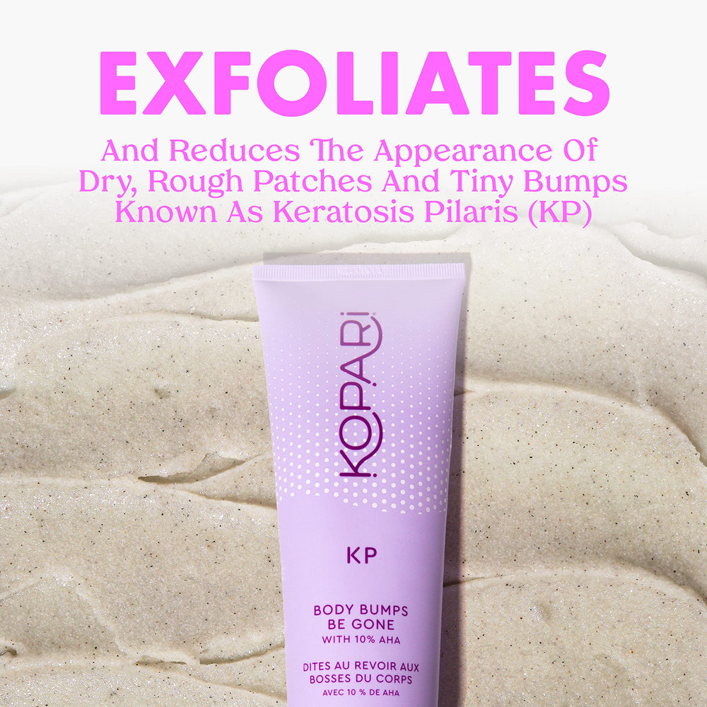 Kopari KP Body Bumps Be Gone scrub texture close-up showing exfoliating grains