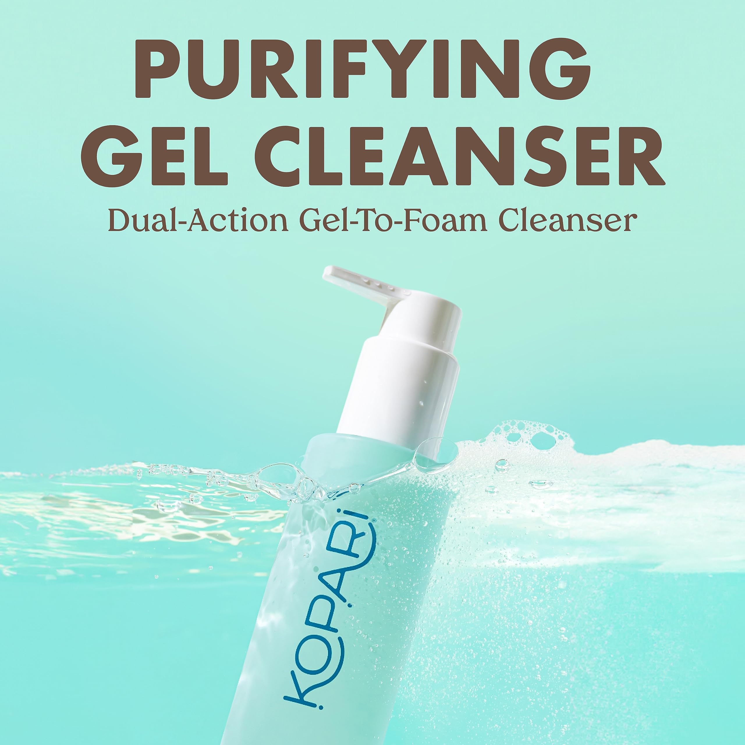 Kopari Marine Clean Purifying Gel Cleanser bottle back with ingredient list